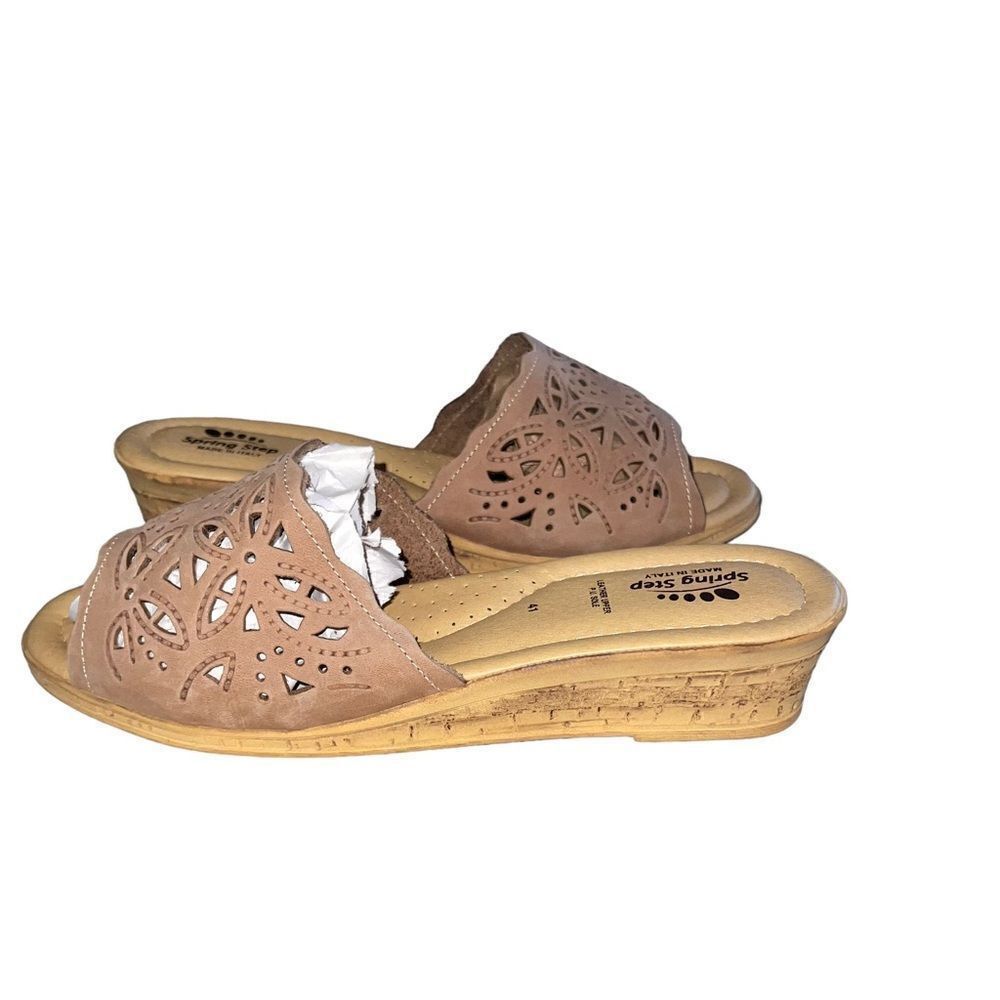 Spring Step women’s Estella Slide Sandal Made in  Italy Tan Size 41 US 10/10 1/2